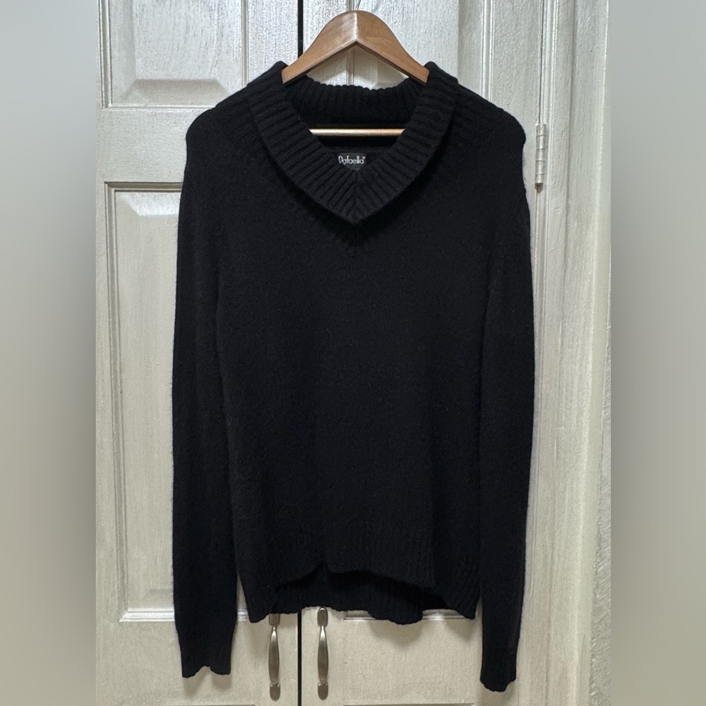 Rafaella Women Xl Black Cozy Angora/Rabbit/Lambs Wool Blend V-Neck Sweater - Picture 1 of 8